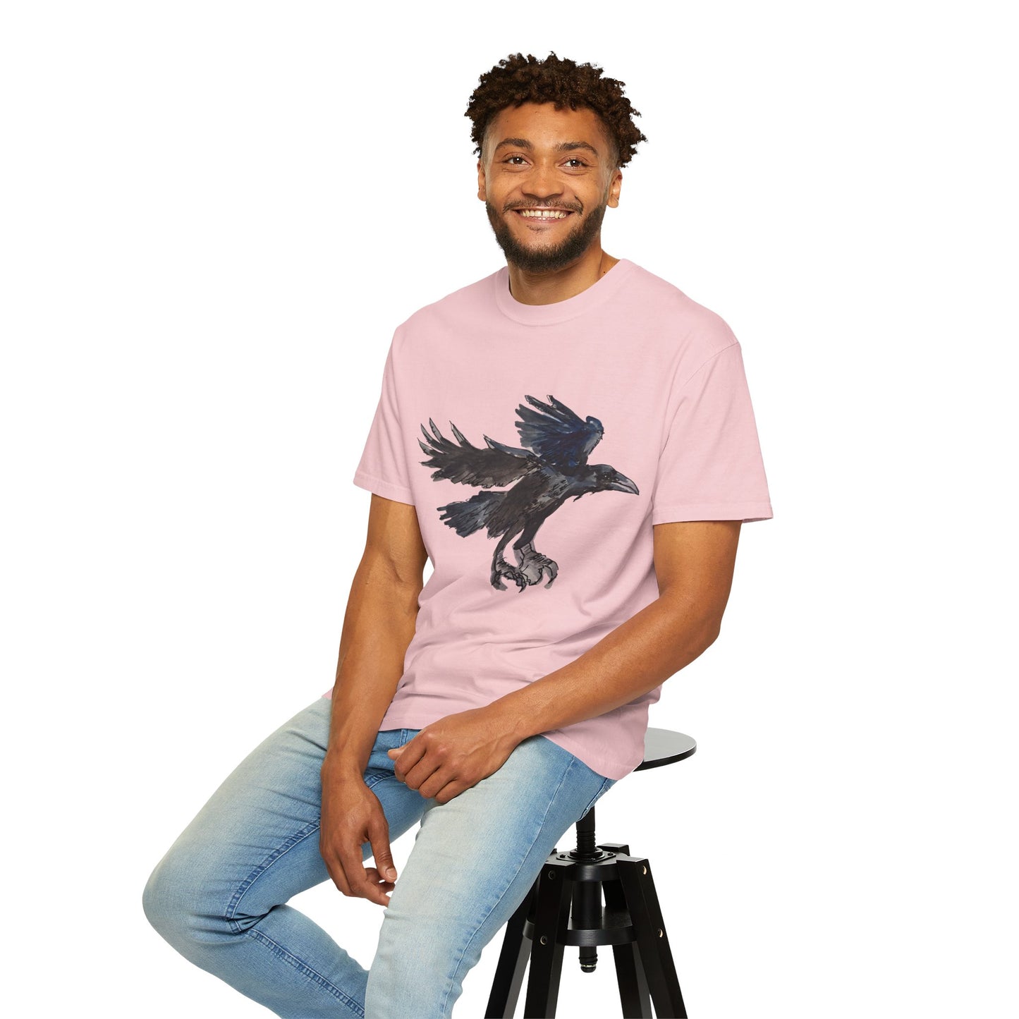 Raven Flight T-Shirt — Watercolor Crow Graphic Tee