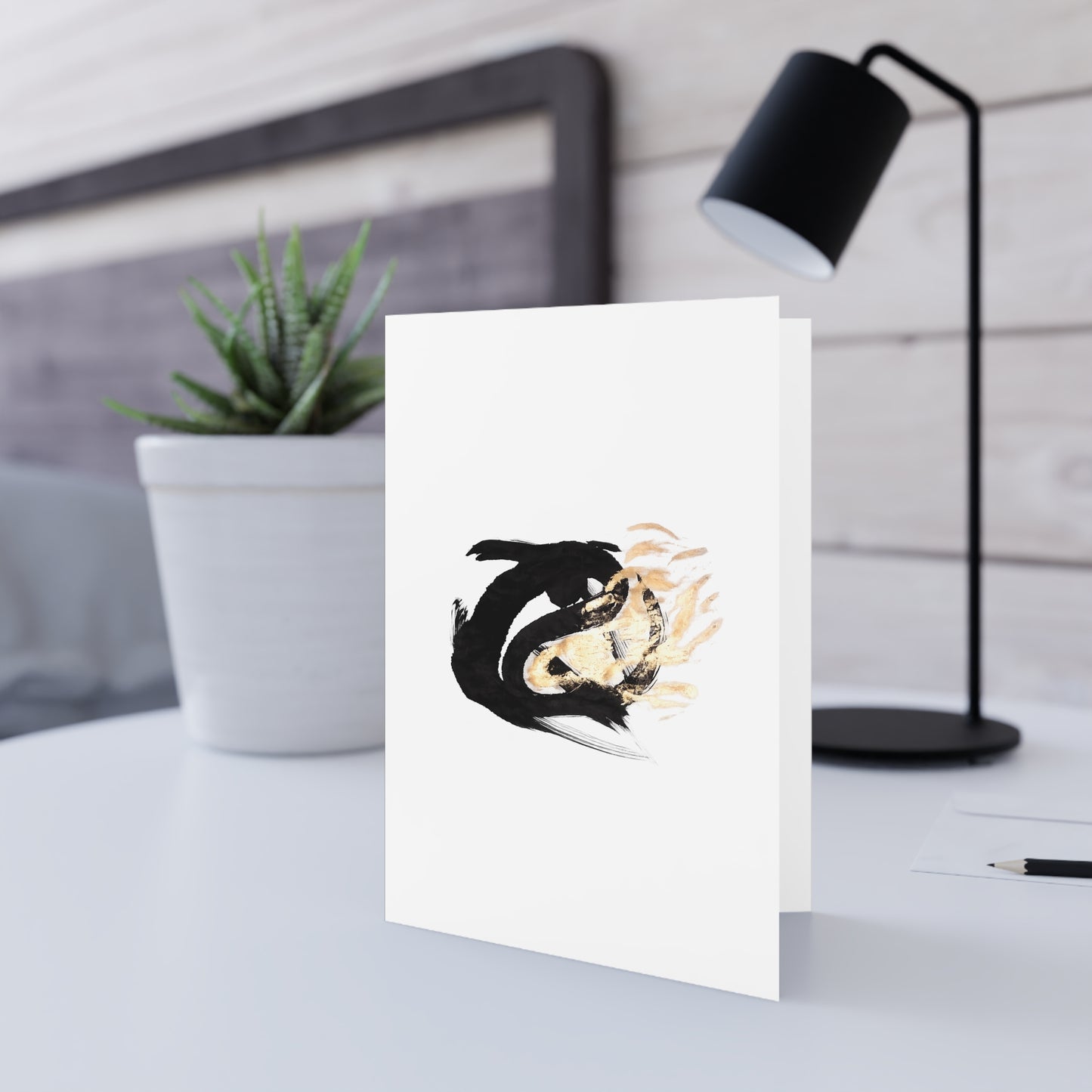 Abstract Koi Fish Greeting Card