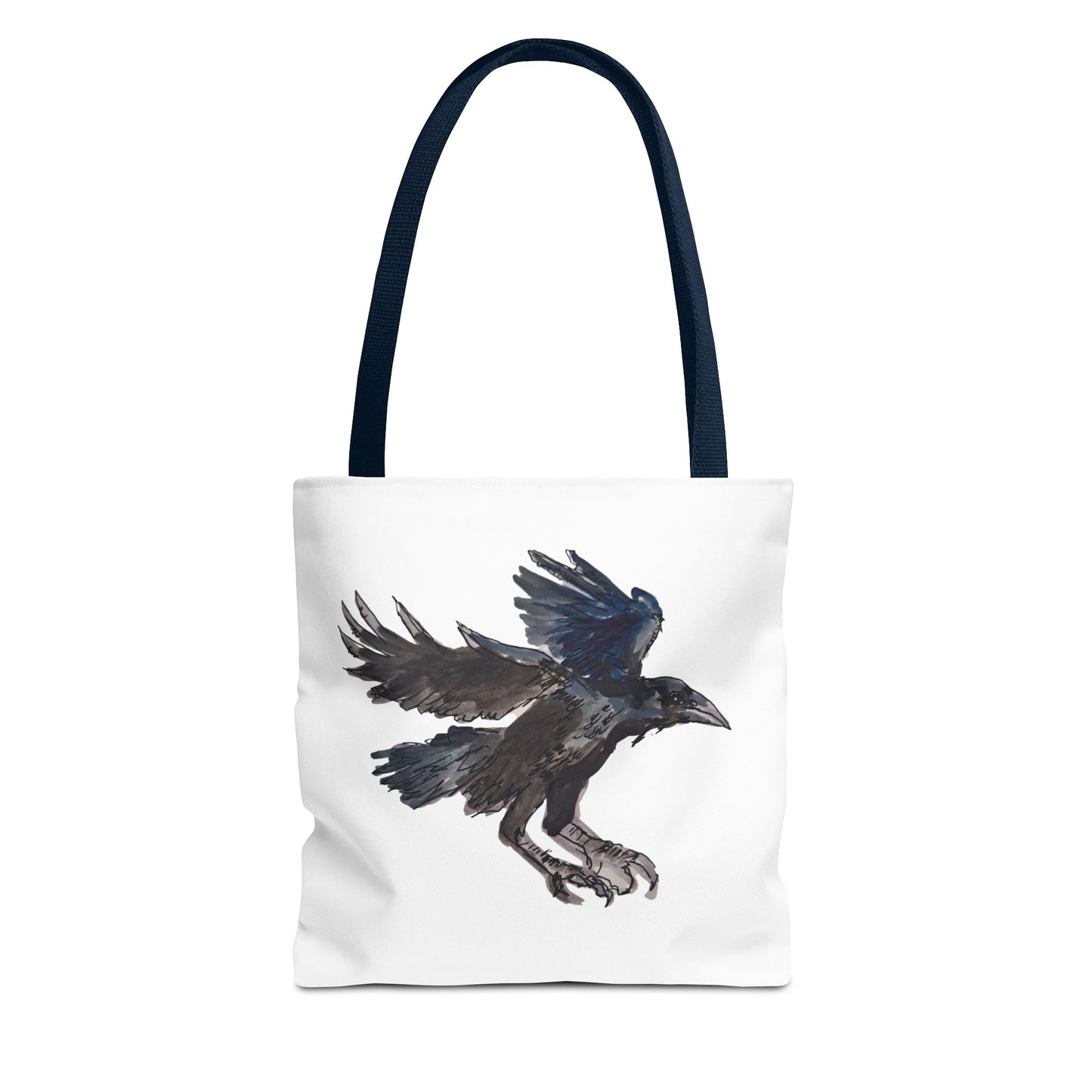 Raven Flight Tote Bag – Watercolor Crow Art AOP Canvas Tote