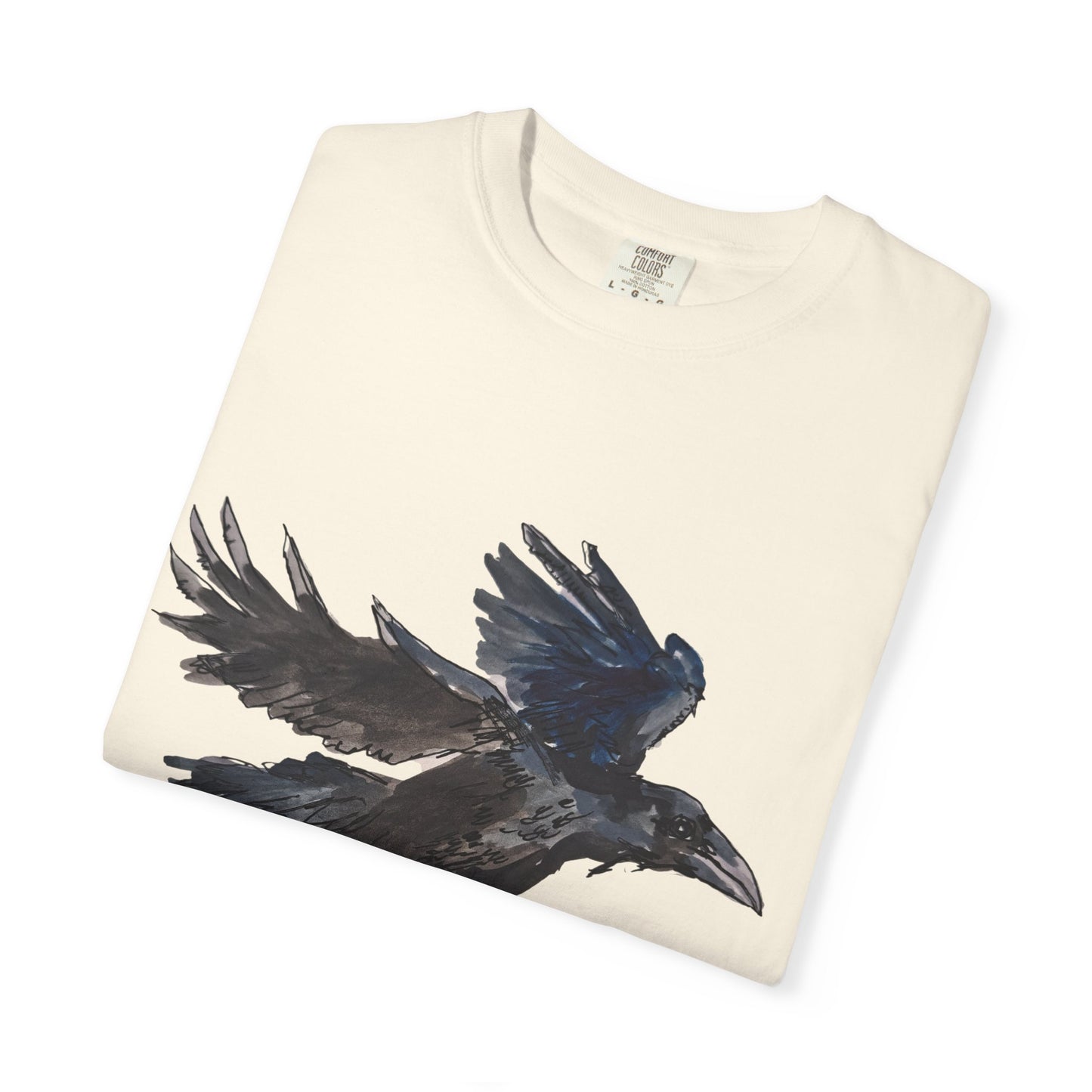 Raven Flight T-Shirt — Watercolor Crow Graphic Tee