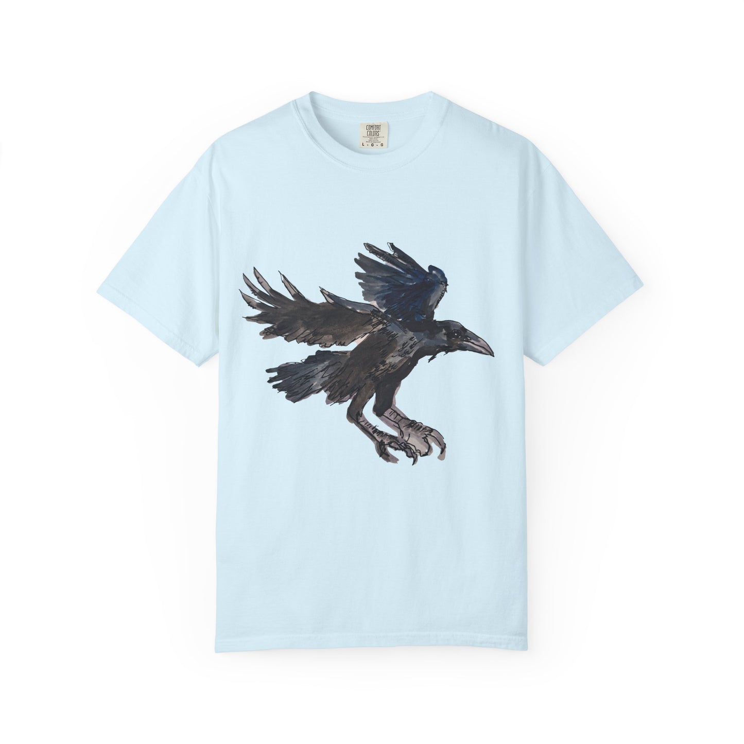Raven Flight T-Shirt — Watercolor Crow Graphic Tee