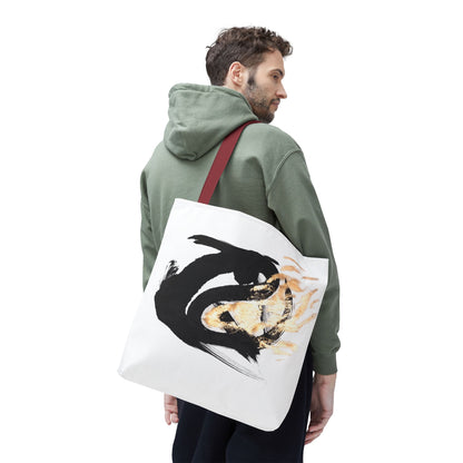 Abstract Sumi Ink Dragon Tote Bag — Canvas Tote