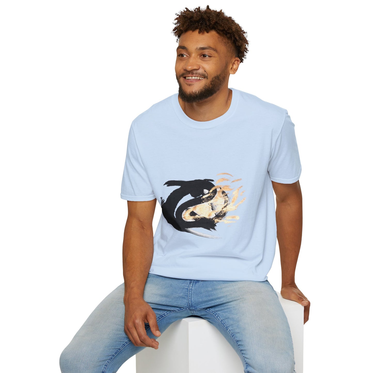 Orca Wave T-Shirt — Minimalist Koi & Killer Whale Graphic Tee