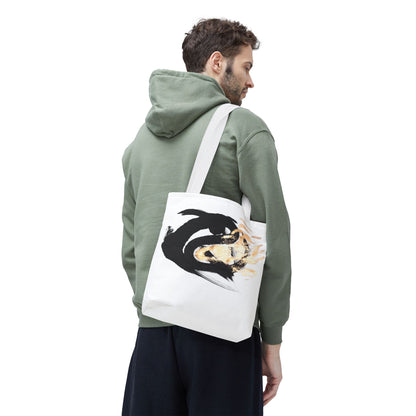 Abstract Sumi Ink Dragon Tote Bag — Canvas Tote