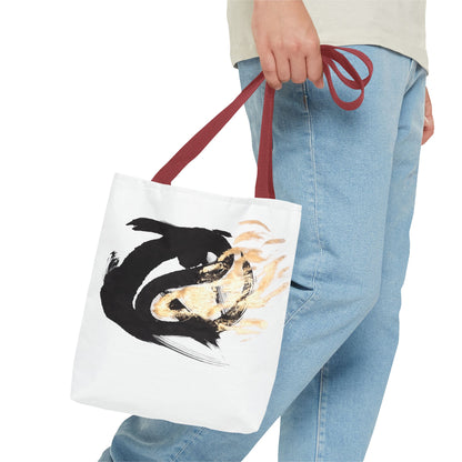Abstract Sumi Ink Dragon Tote Bag — Canvas Tote