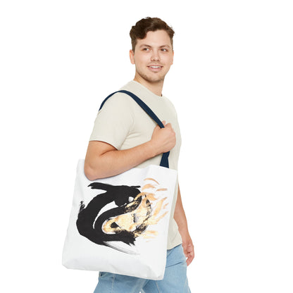 Abstract Sumi Ink Dragon Tote Bag — Canvas Tote
