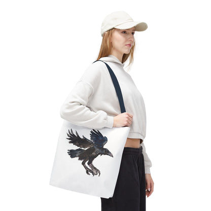 Raven Flight Tote Bag – Watercolor Crow Art AOP Canvas Tote
