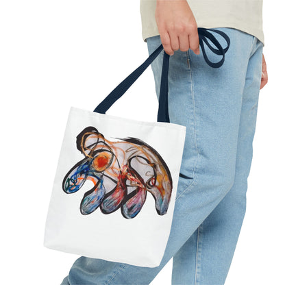 Abstract Hand-Painted Art Tote Bag — Colorful Organic Brushstroke Design