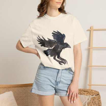 Raven Flight T-Shirt — Watercolor Crow Graphic Tee