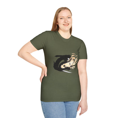 Orca Wave T-Shirt — Minimalist Koi & Killer Whale Graphic Tee