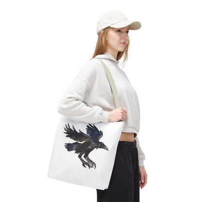 Raven Flight Tote Bag – Watercolor Crow Art AOP Canvas Tote