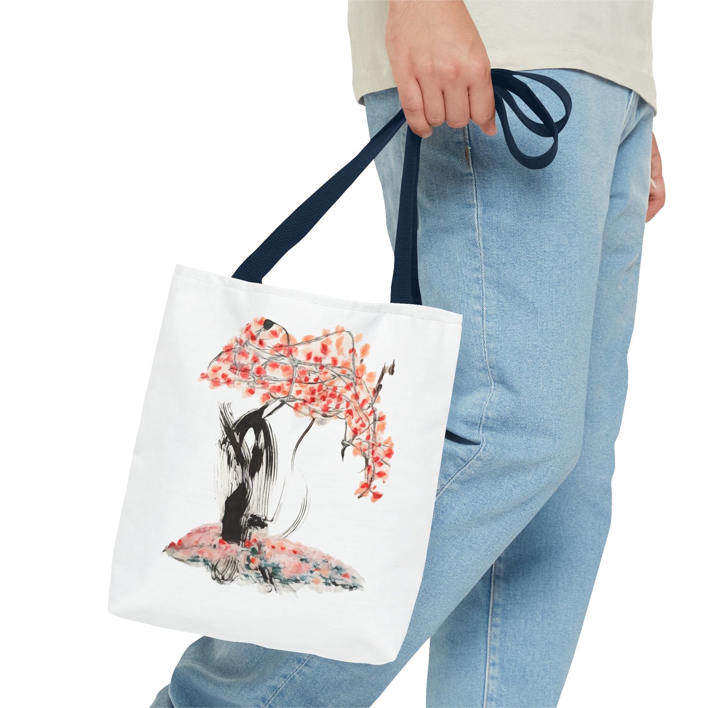 Cherry Blossom Tote Bag — Floral Sakura Art Printed Tote