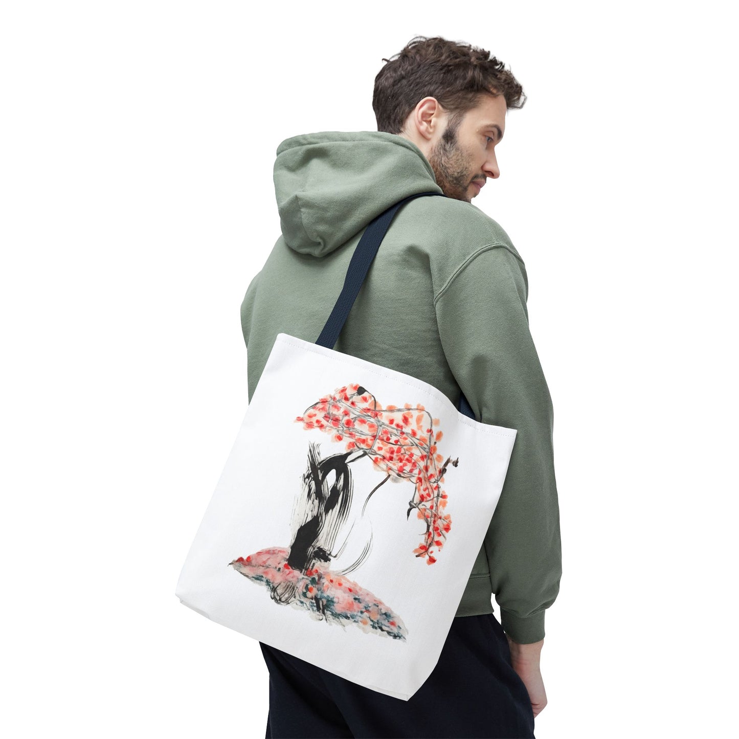 Cherry Blossom Tote Bag — Floral Sakura Art Printed Tote