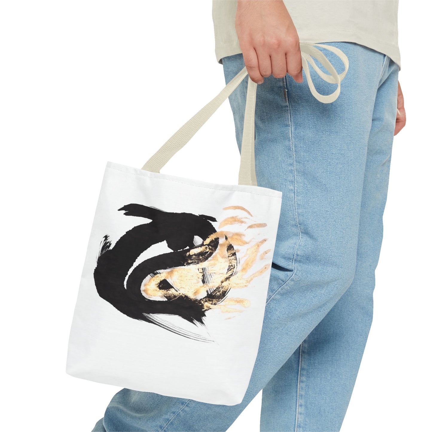 Abstract Sumi Ink Dragon Tote Bag — Canvas Tote