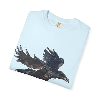 Raven Flight T-Shirt — Watercolor Crow Graphic Tee
