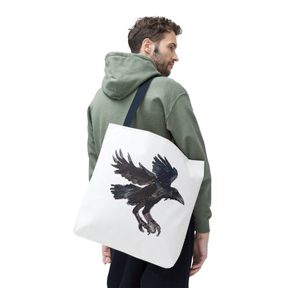 Raven Flight Tote Bag – Watercolor Crow Art AOP Canvas Tote