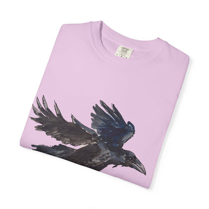 Raven Flight T-Shirt — Watercolor Crow Graphic Tee