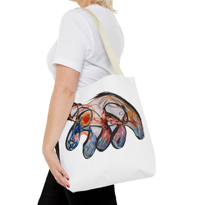 Abstract Hand-Painted Art Tote Bag — Colorful Organic Brushstroke Design