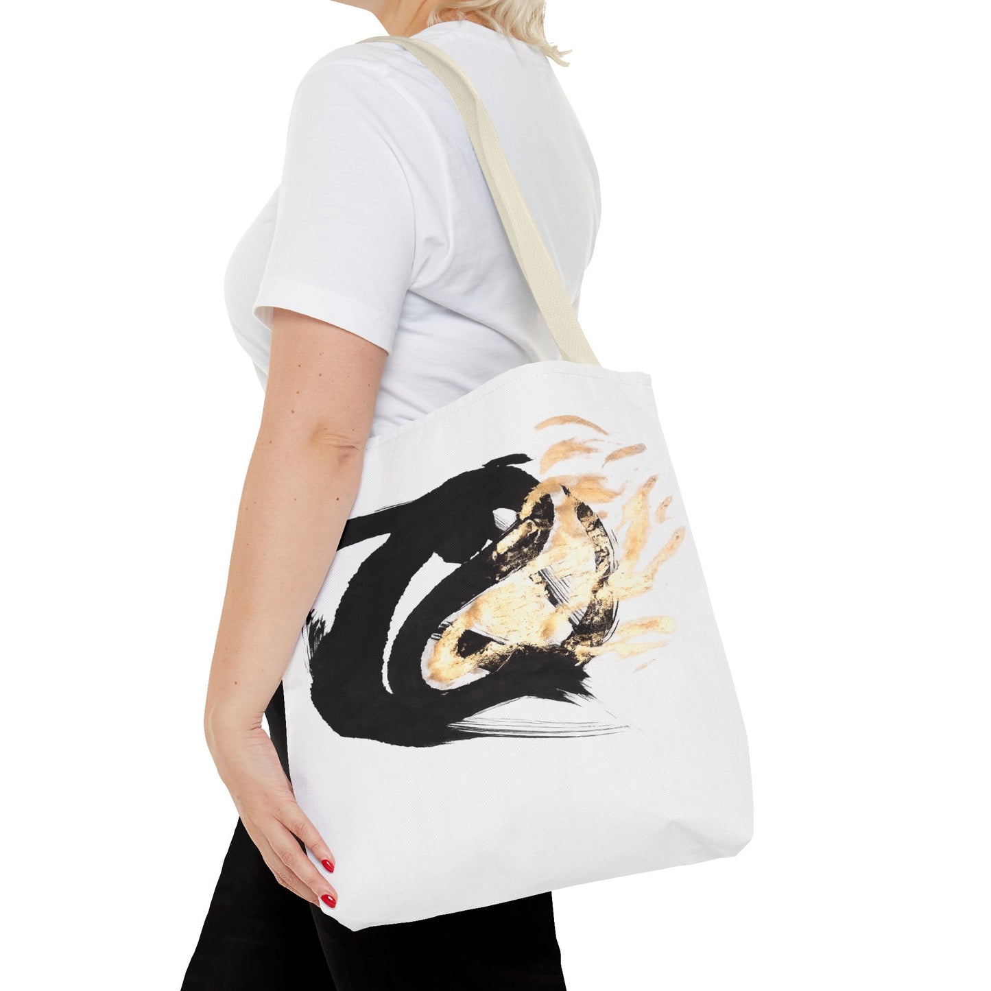 Abstract Sumi Ink Dragon Tote Bag — Canvas Tote