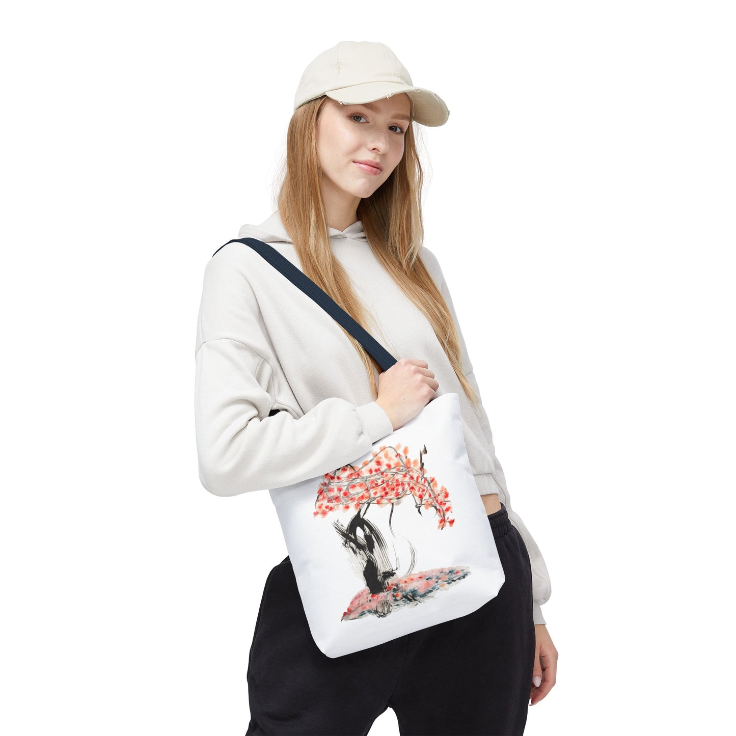 Cherry Blossom Tote Bag — Floral Sakura Art Printed Tote