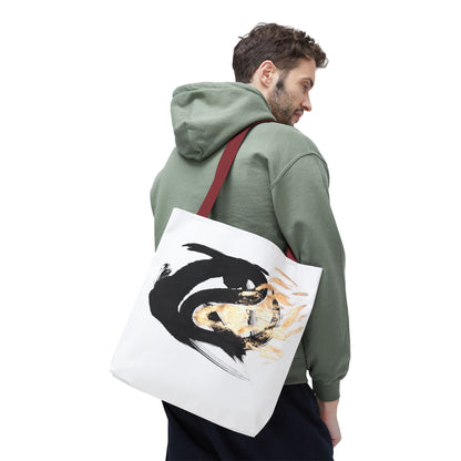 Abstract Sumi Ink Dragon Tote Bag — Canvas Tote