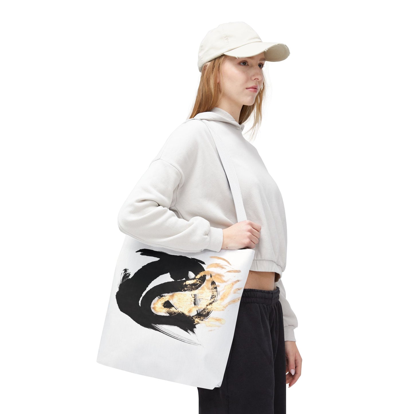 Abstract Sumi Ink Dragon Tote Bag — Canvas Tote