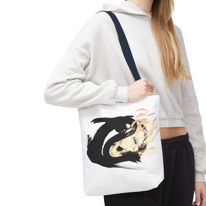Abstract Sumi Ink Dragon Tote Bag — Canvas Tote