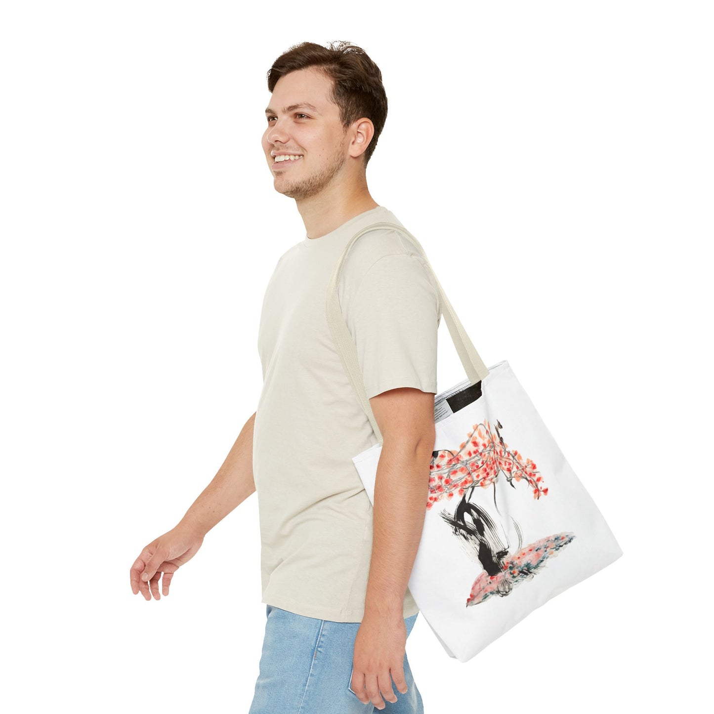 Cherry Blossom Tote Bag — Floral Sakura Art Printed Tote
