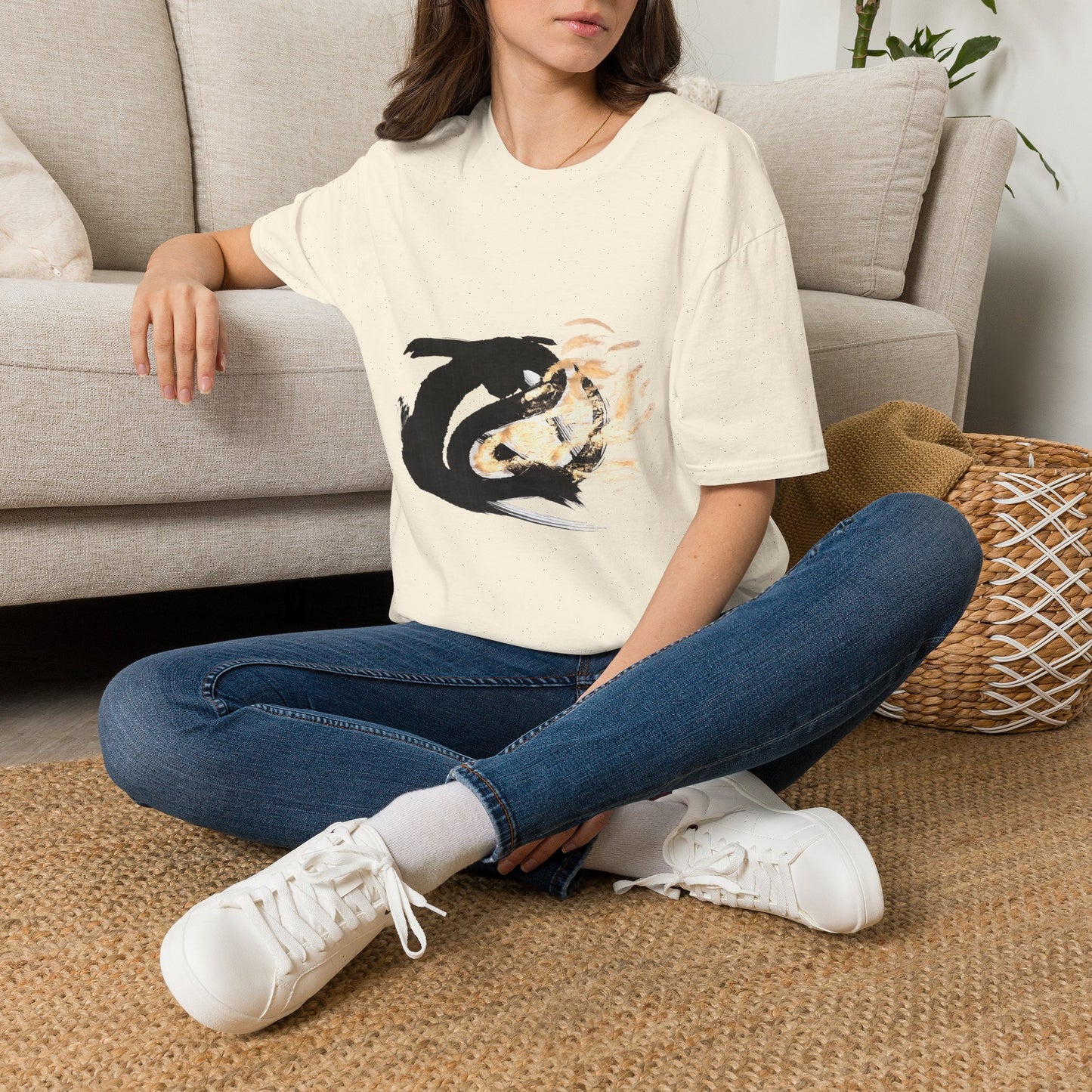Orca Wave T-Shirt — Minimalist Koi & Killer Whale Graphic Tee