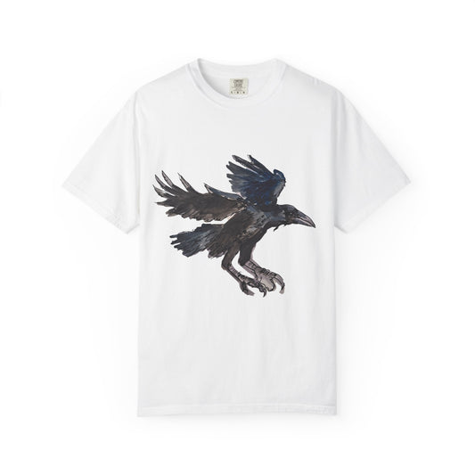 Raven Flight T-Shirt — Watercolor Crow Graphic Tee