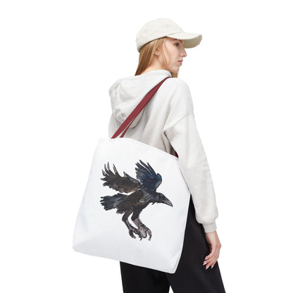 Raven Flight Tote Bag – Watercolor Crow Art AOP Canvas Tote