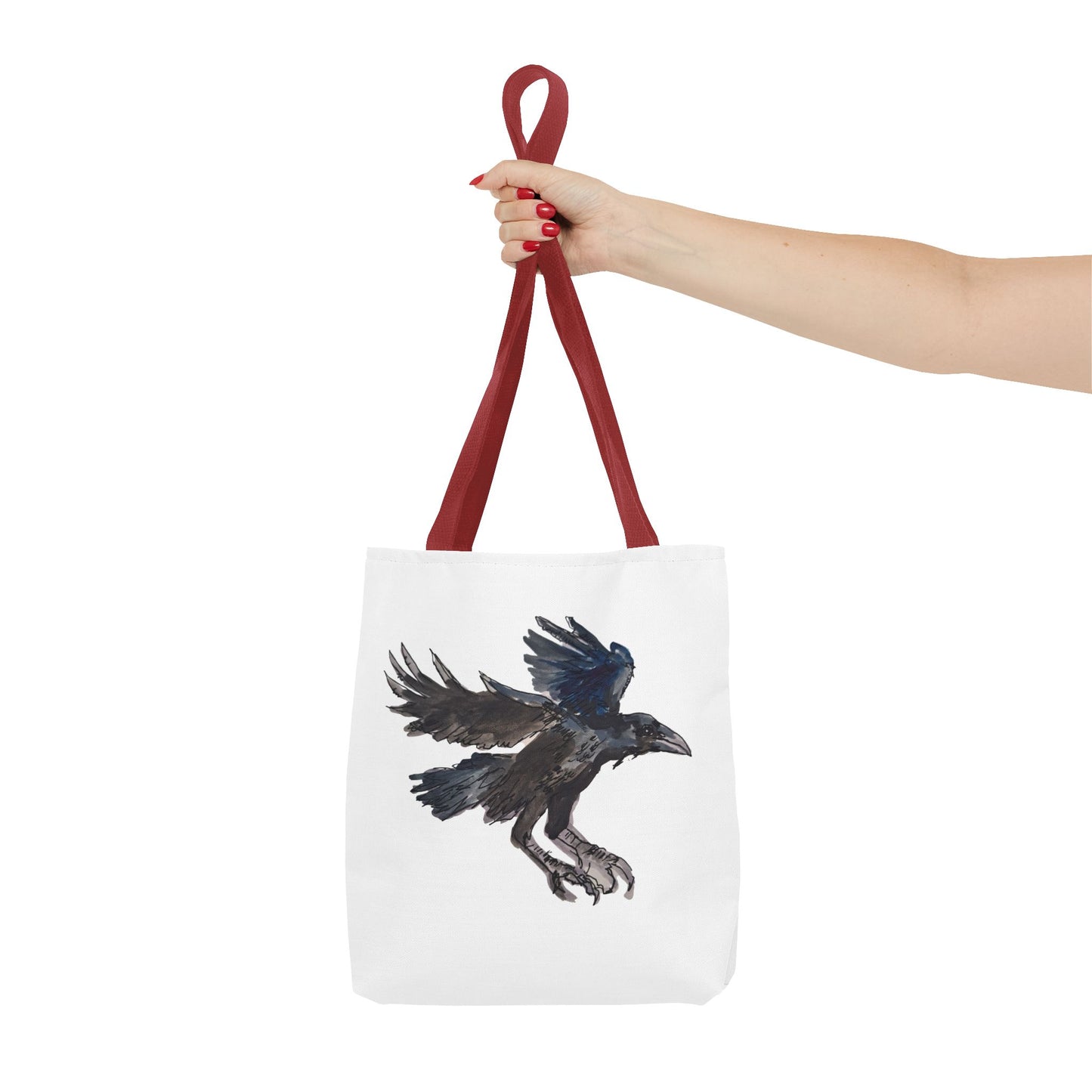 Raven Flight Tote Bag – Watercolor Crow Art AOP Canvas Tote