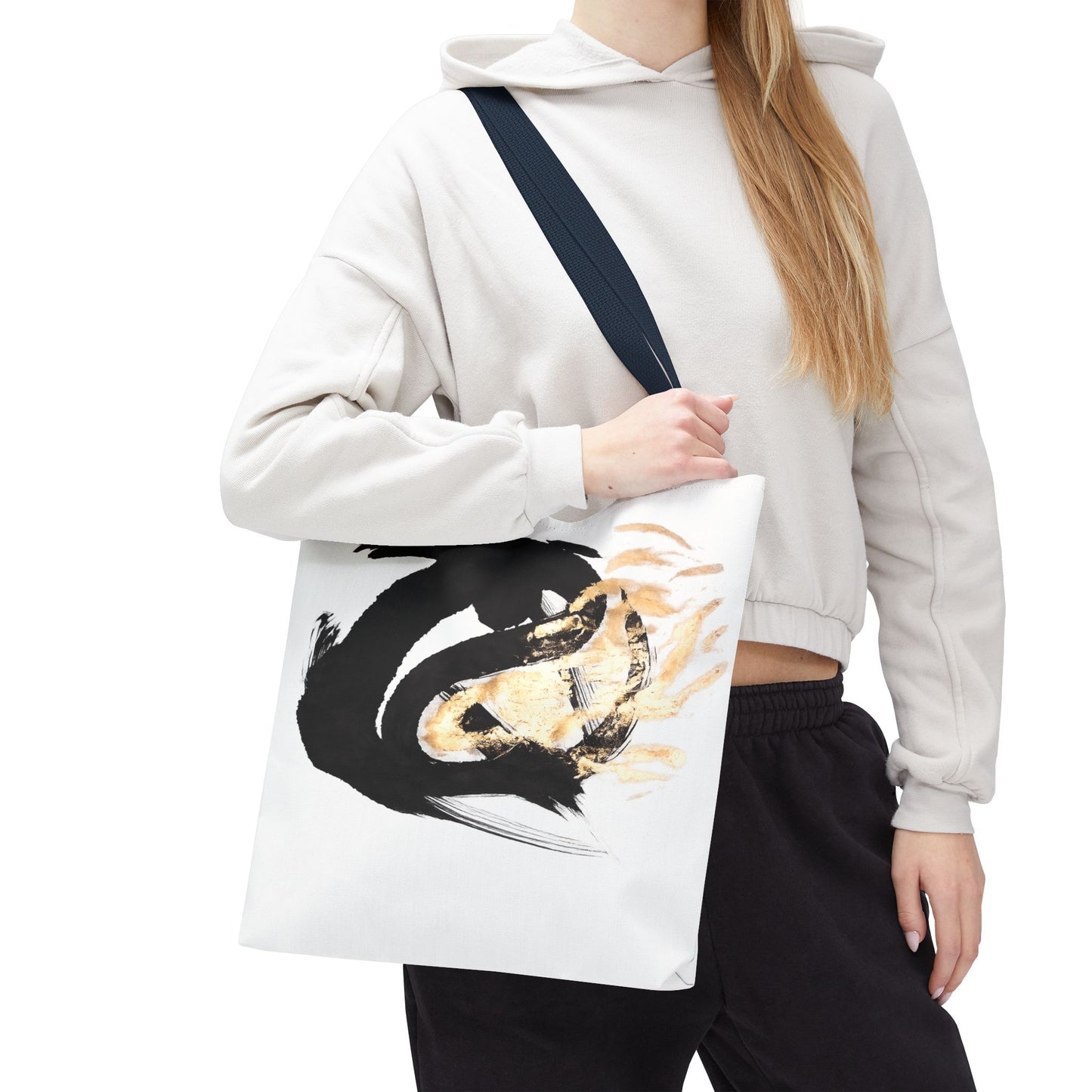 Abstract Sumi Ink Dragon Tote Bag — Canvas Tote