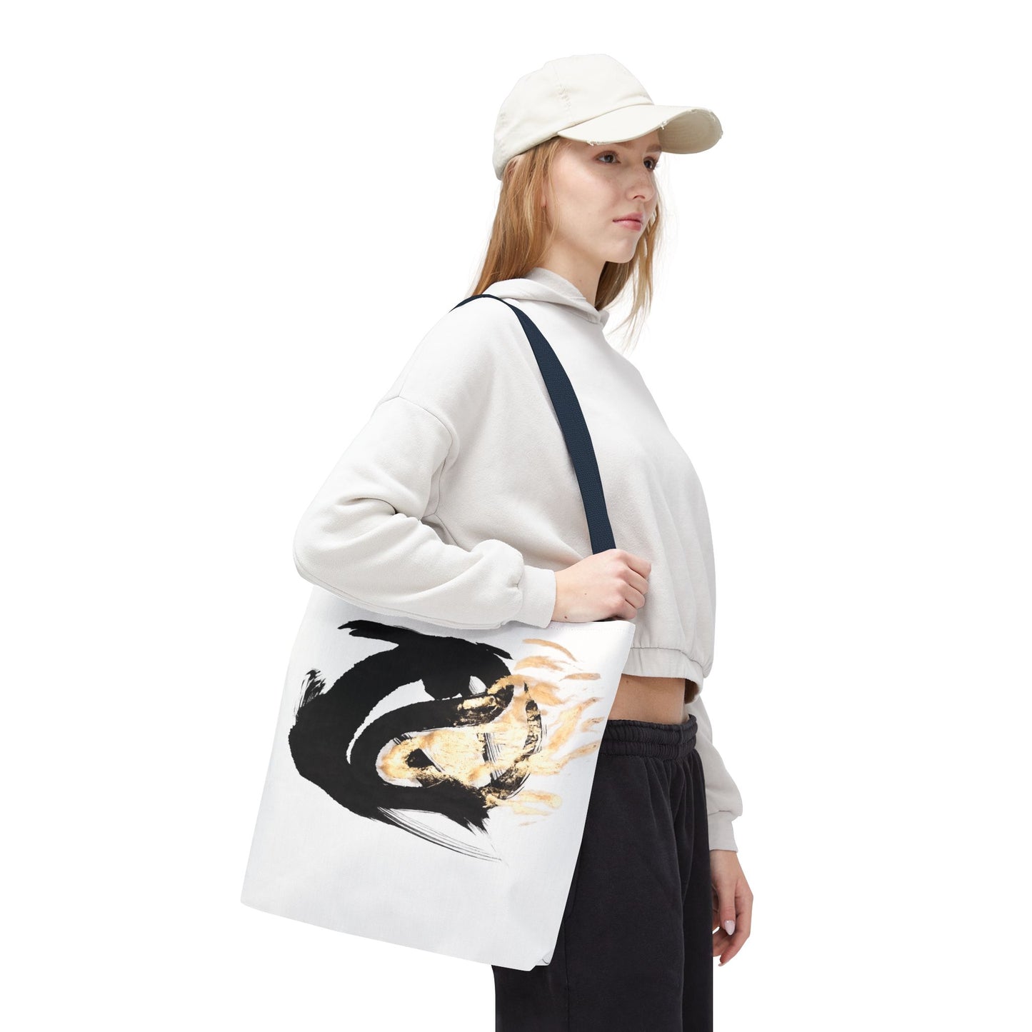 Abstract Sumi Ink Dragon Tote Bag — Canvas Tote