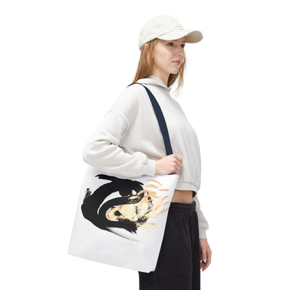 Abstract Sumi Ink Dragon Tote Bag — Canvas Tote