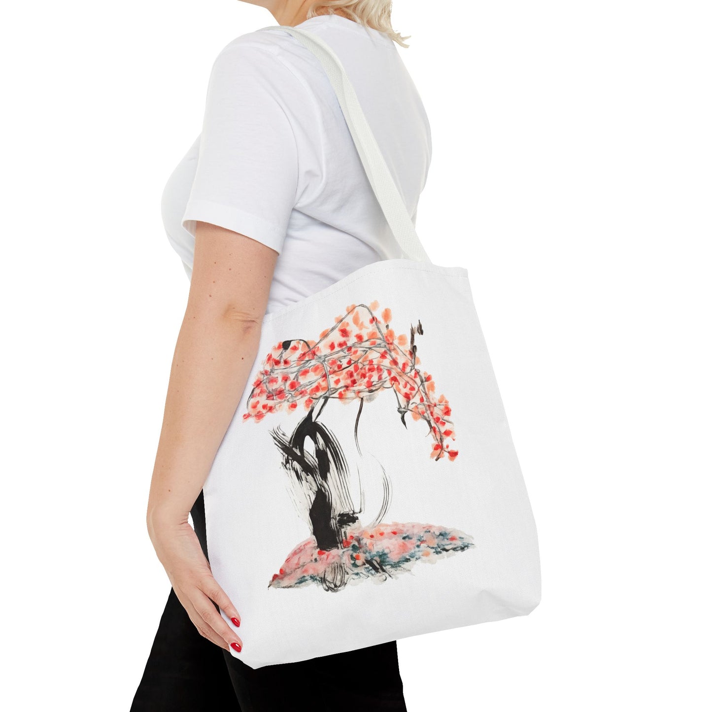 Cherry Blossom Tote Bag — Floral Sakura Art Printed Tote