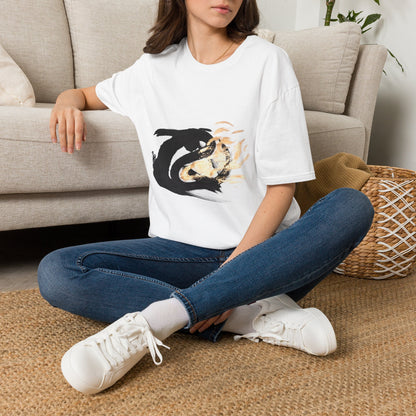 Orca Wave T-Shirt — Minimalist Koi & Killer Whale Graphic Tee