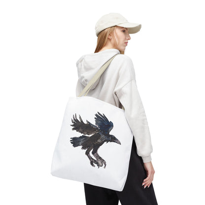 Raven Flight Tote Bag – Watercolor Crow Art AOP Canvas Tote
