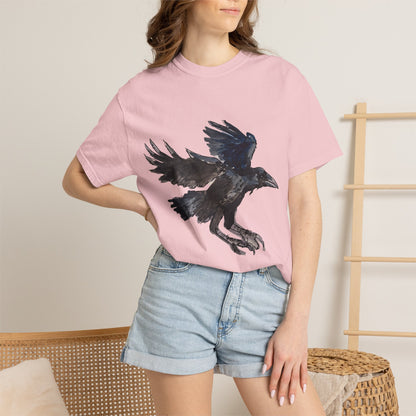 Raven Flight T-Shirt — Watercolor Crow Graphic Tee