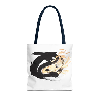 Abstract Sumi Ink Dragon Tote Bag — Canvas Tote