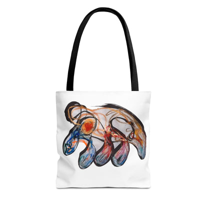 Abstract Hand-Painted Art Tote Bag — Colorful Organic Brushstroke Design