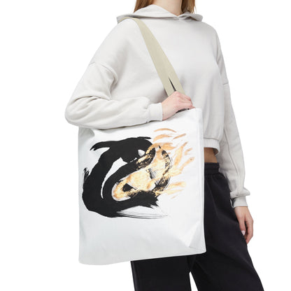 Abstract Sumi Ink Dragon Tote Bag — Canvas Tote