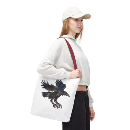 Raven Flight Tote Bag – Watercolor Crow Art AOP Canvas Tote