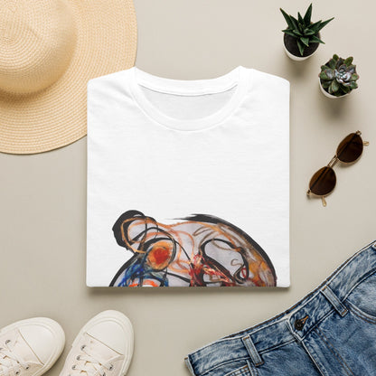 Abstract Wave Art T‑Shirt — Colorful Hand-Drawn Ocean Design