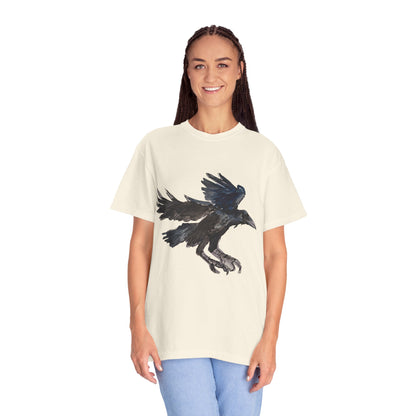 Raven Flight T-Shirt — Watercolor Crow Graphic Tee