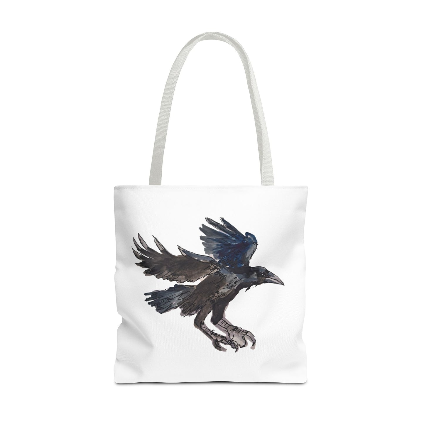 Raven Flight Tote Bag – Watercolor Crow Art AOP Canvas Tote