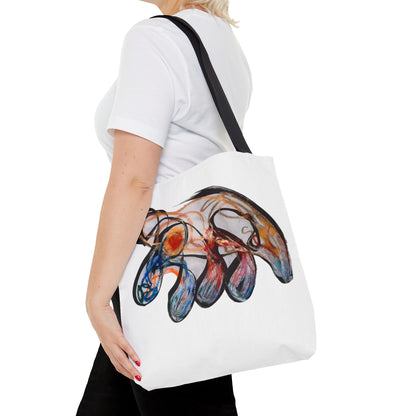 Abstract Hand-Painted Art Tote Bag — Colorful Organic Brushstroke Design