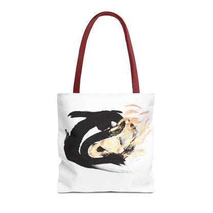 Abstract Sumi Ink Dragon Tote Bag — Canvas Tote