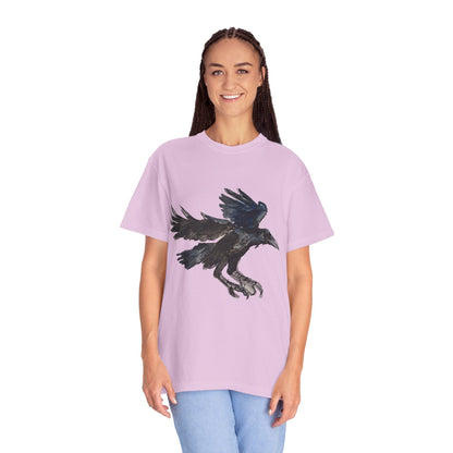 Raven Flight T-Shirt — Watercolor Crow Graphic Tee