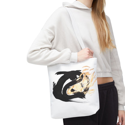 Abstract Sumi Ink Dragon Tote Bag — Canvas Tote